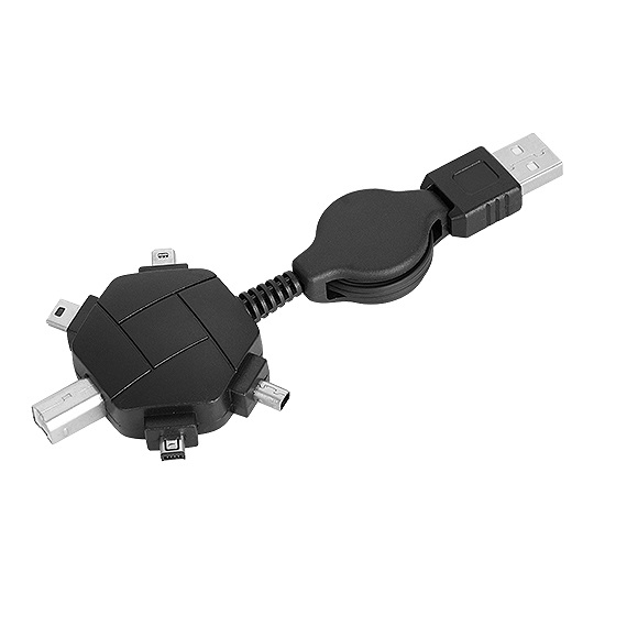 Multi adaptador USB retratil 1m